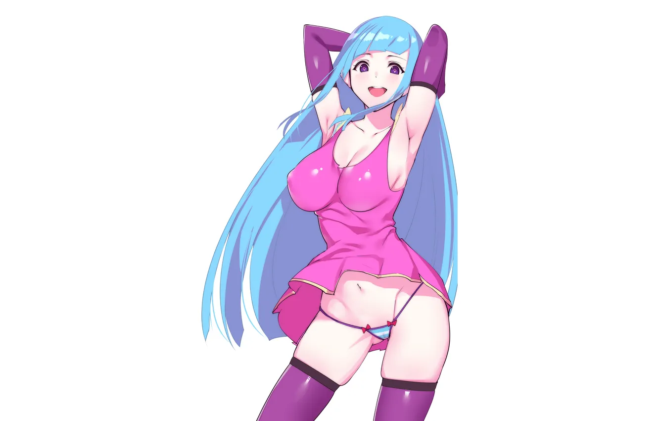 Photo wallpaper girl, sexy, lingerie, Cameltoe, cleavage, panties, thighhighs, long hair