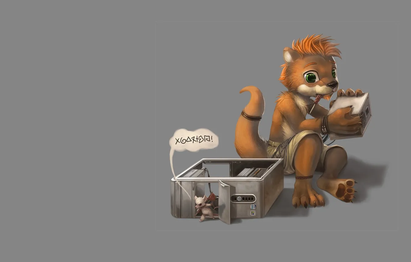 Photo wallpaper mechanic, mouse, art, children's, SilverFox5213, for boys