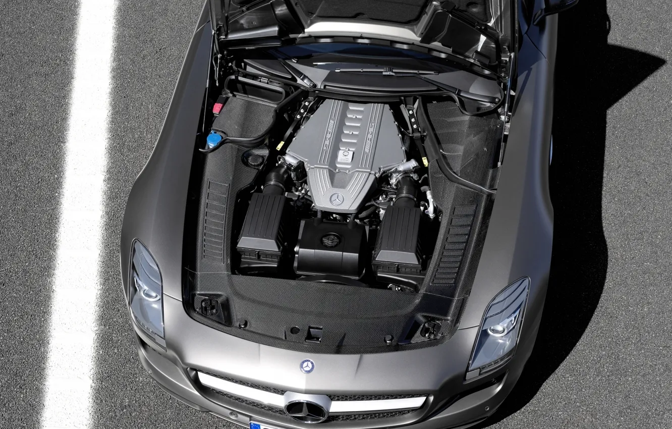 Photo wallpaper auto, engine, Roadster, Benz, Mercedes, auto, AMG, SLS