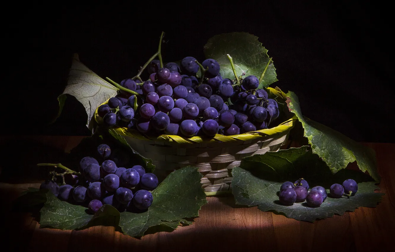 Photo wallpaper macro, background, grapes