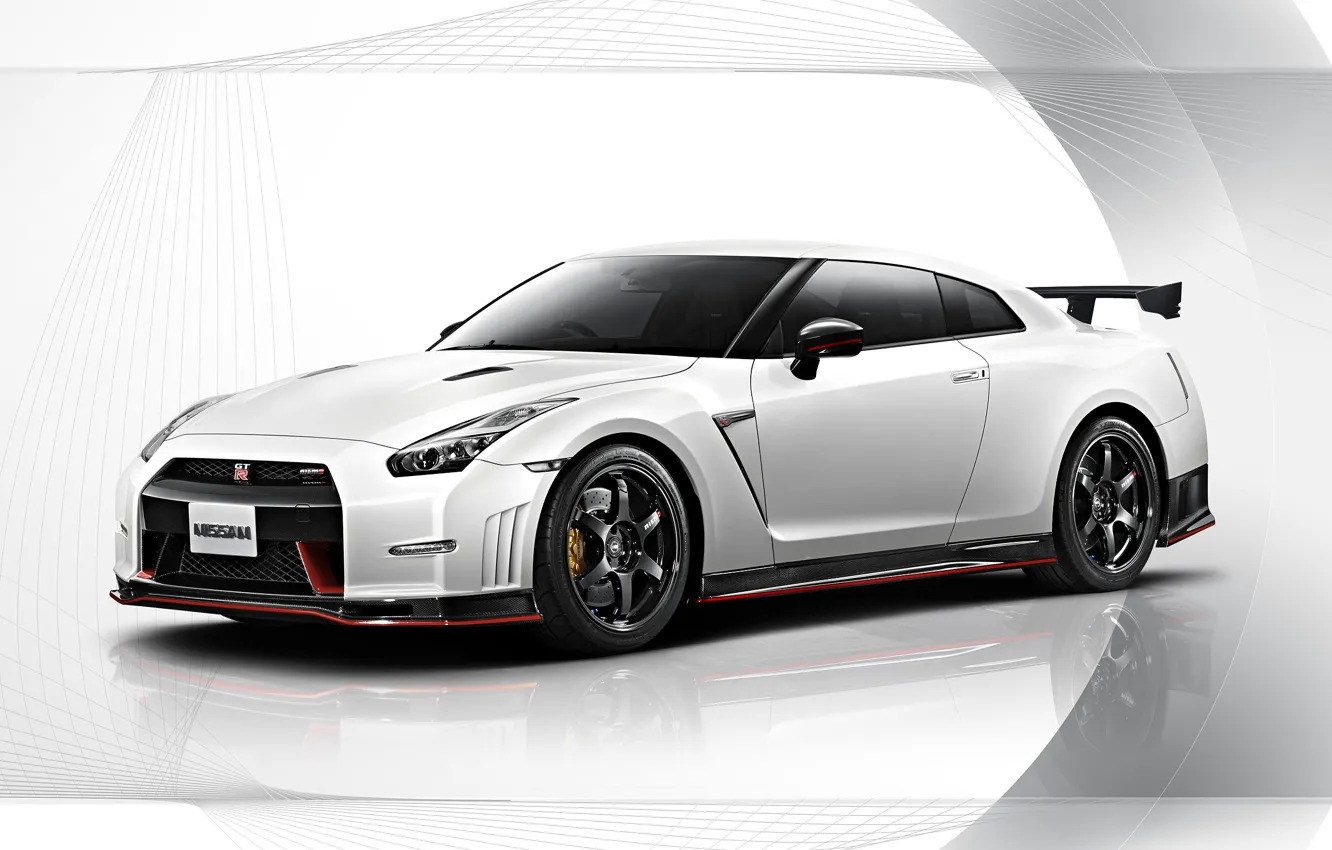 Photo wallpaper Nissan, white, GT-R, R35, Nismo