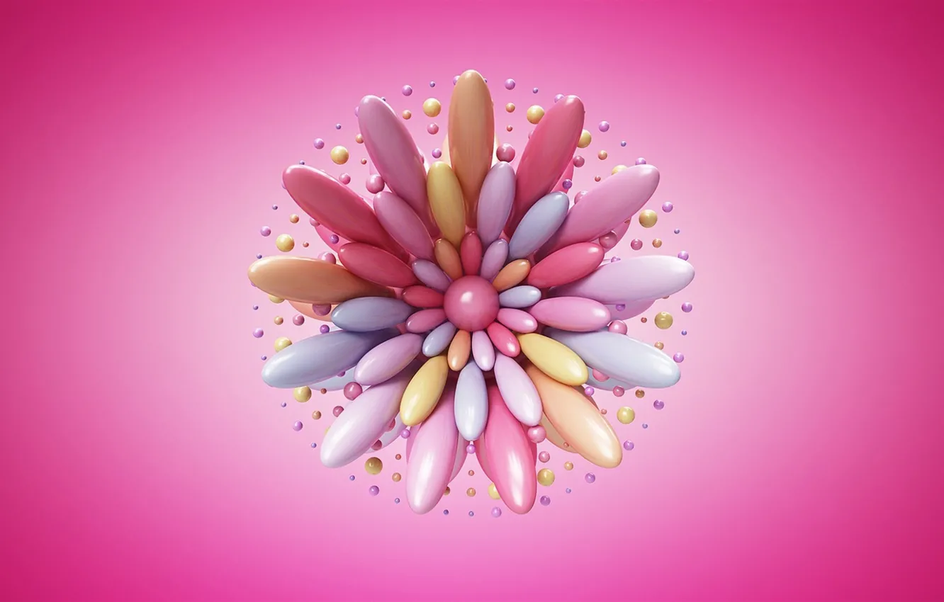 Photo wallpaper flowers, abstraction, art, pink