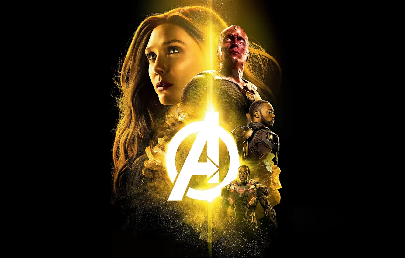 Photo wallpaper Scarlett Johansson, Infinity, Vision, Hulk, war, nebula, Iron Man, Marvel