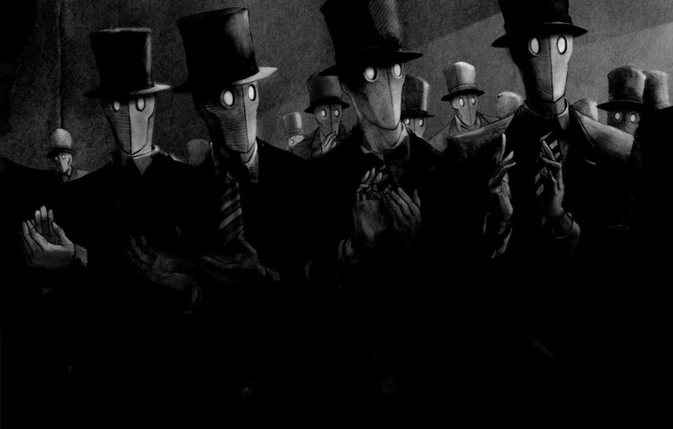 Photo wallpaper figure, people, black and white