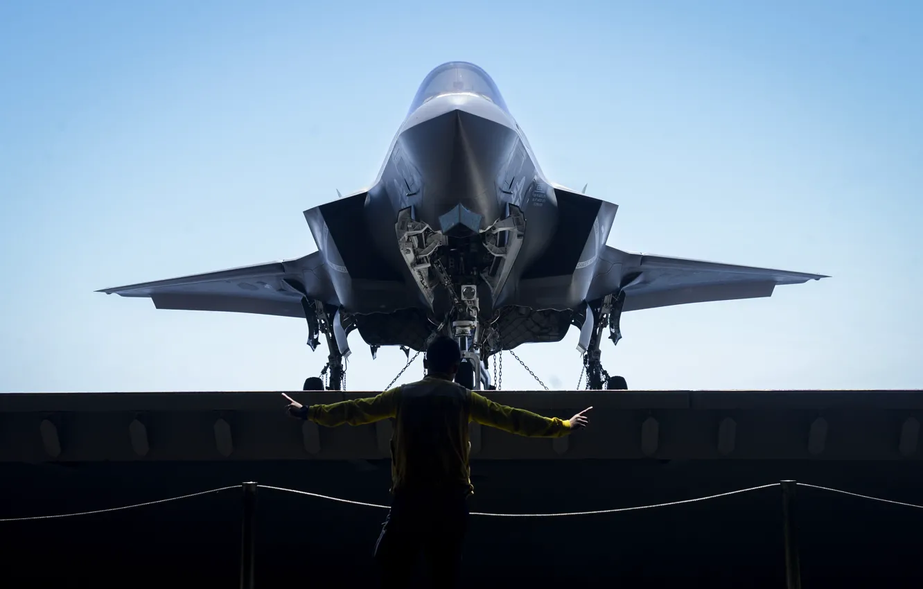 Photo wallpaper USA, fighter-bomber, F-35B