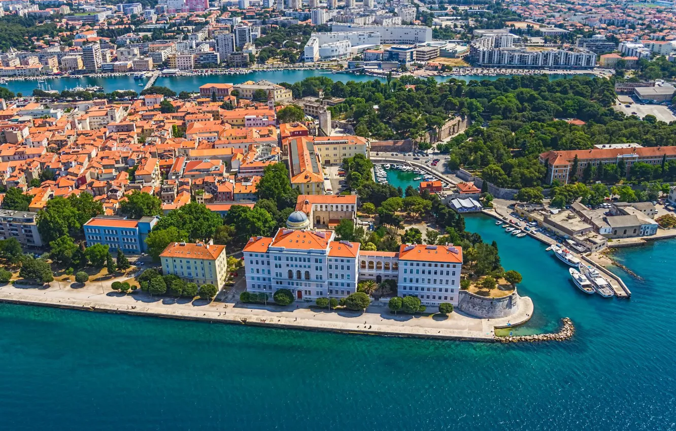 Photo wallpaper sea, the city, Croatia, Adriatica, Jadran, Zadar