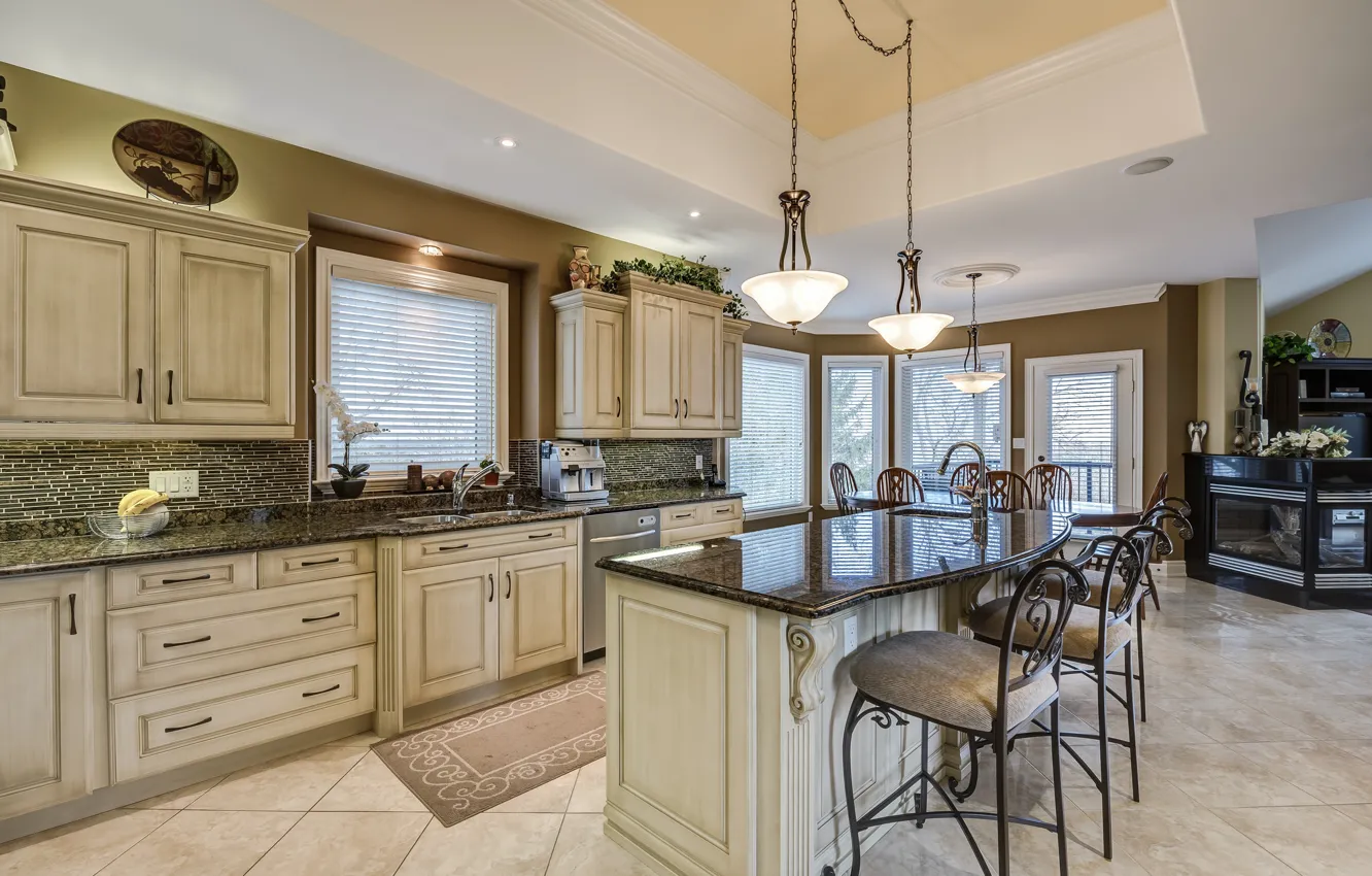 Photo wallpaper design, furniture, chair, kitchen