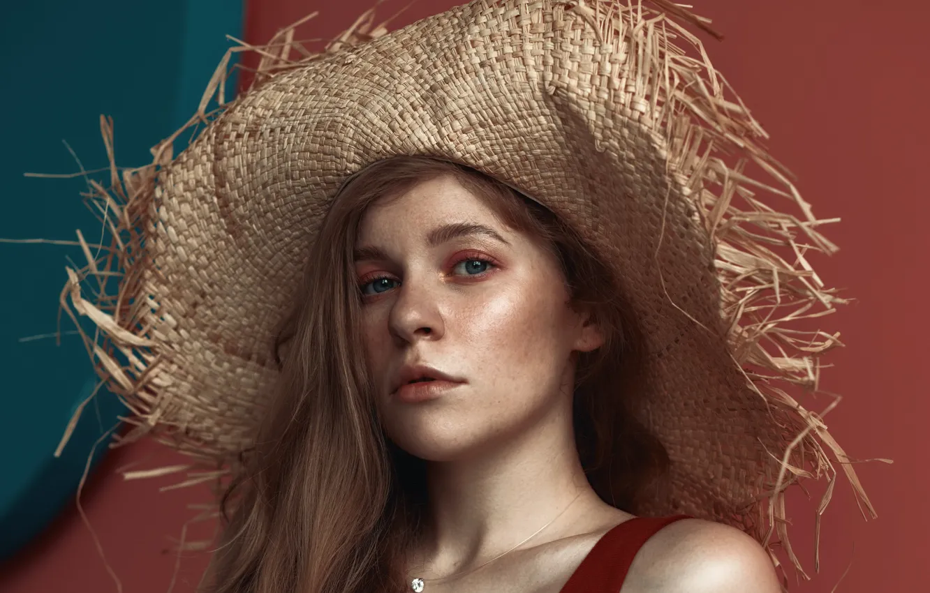 Photo wallpaper Girl, hat, Look, Nikita Bushuev
