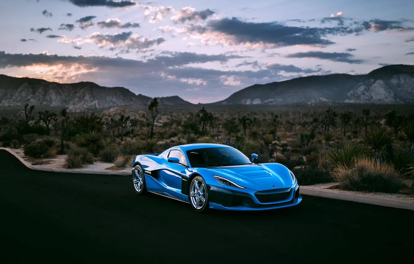 Photo wallpaper exotic, Rimac, front view, hypercar, Concept Two, Rimac C_Two