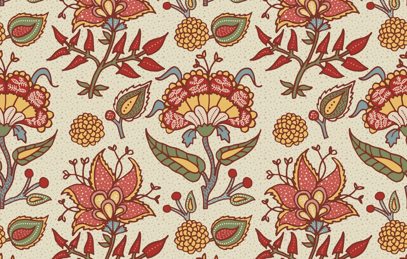 Photo wallpaper flowers, background, texture, Paisley