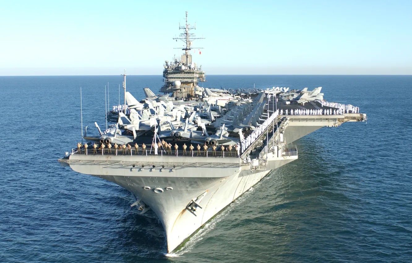 Photo wallpaper sea, the carrier, USS, Constellation, type "kitty hawk", (CV-64)