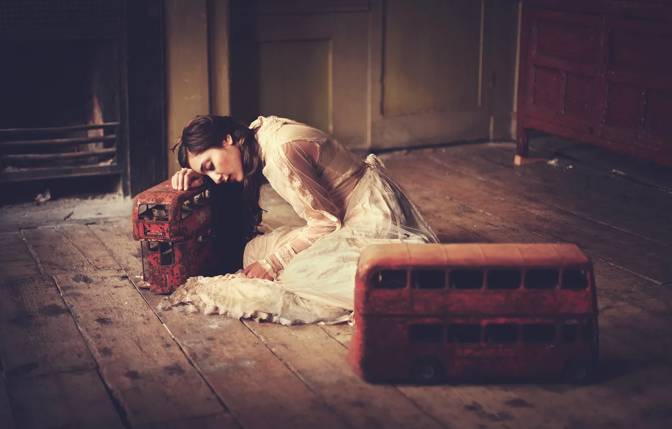 Photo wallpaper girl, background, room