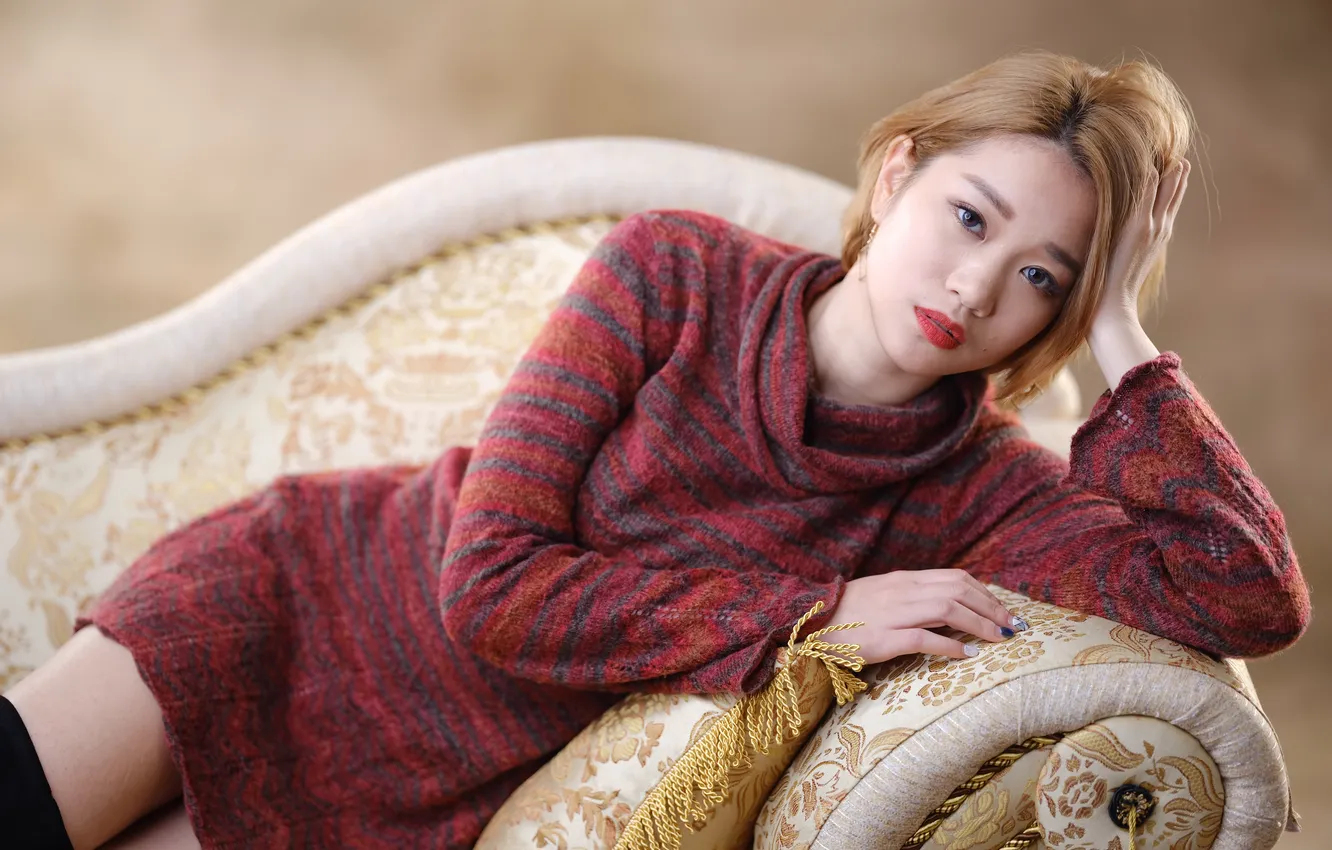 Photo wallpaper girl, portrait, Asian