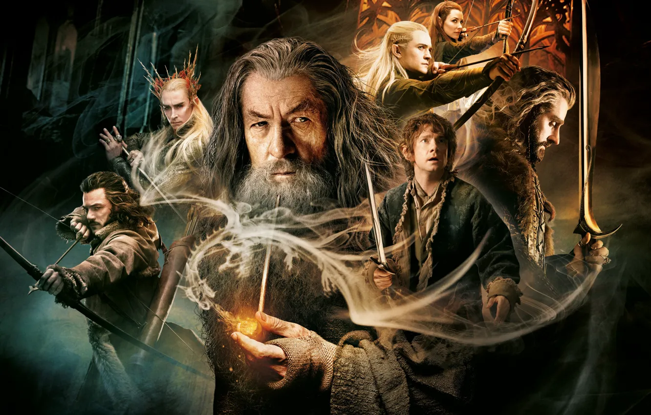 Photo wallpaper Evangeline Lilly, evangeline lilly, Orlando bloom, Lee pace, lee pace, hobbit: the desolation of smaug, …