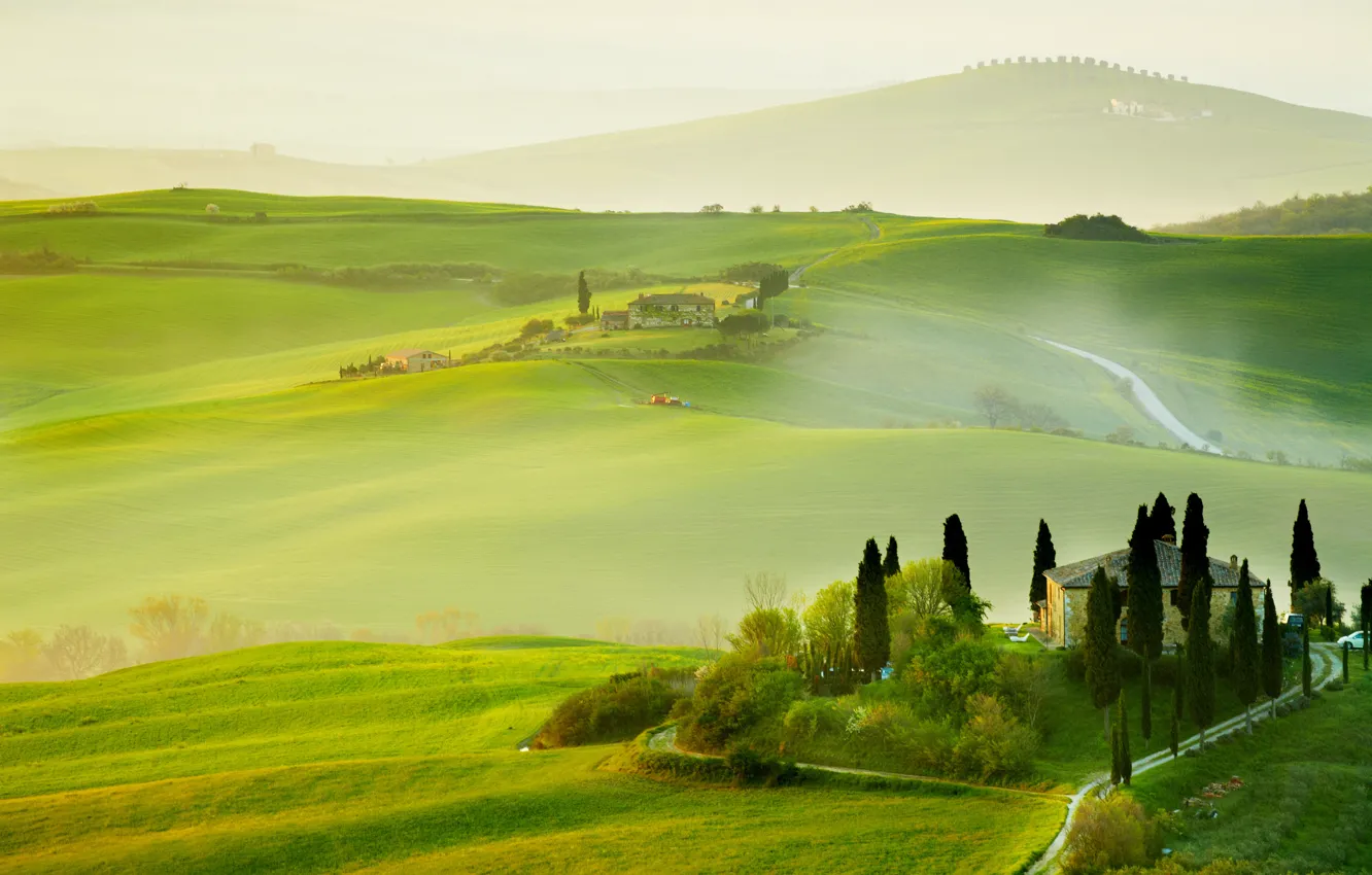 Photo wallpaper summer, the sky, trees, landscape, nature, Italy, summer, Landscape