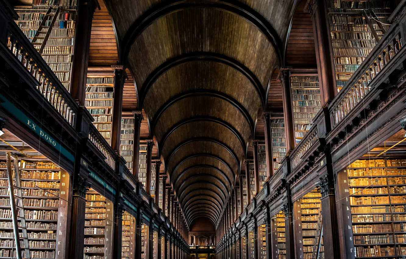 Photo wallpaper Ireland, Dublin, Library