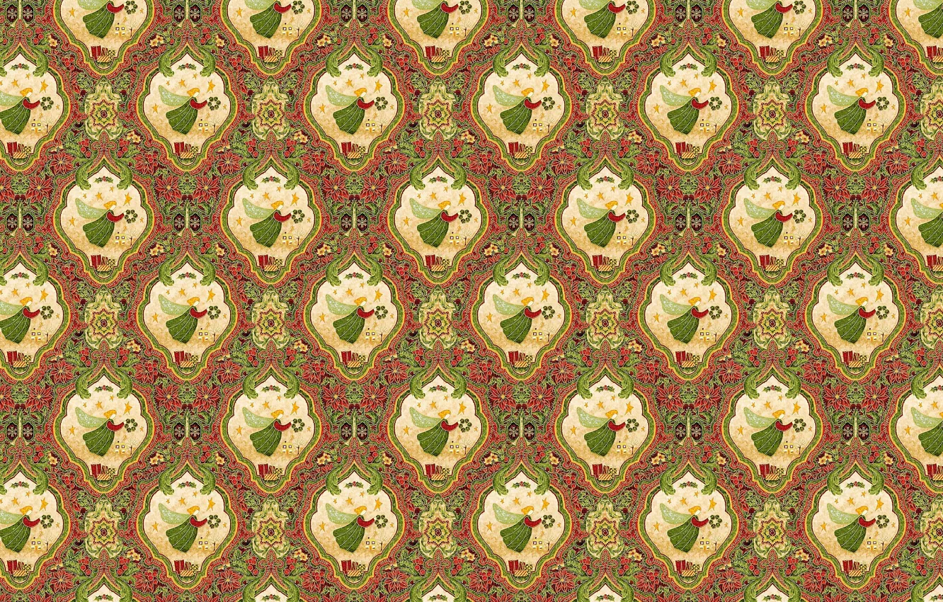 Photo wallpaper stars, gift, figure, new year, angel, texture, floral patterns