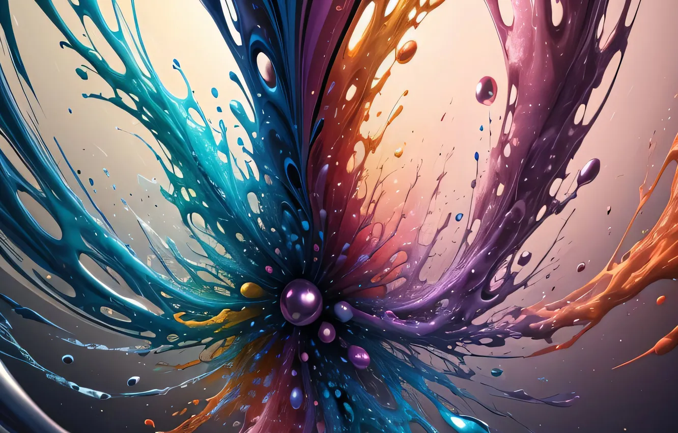 Photo wallpaper squirt, abstraction, paint, divorce, abstract background, AI art, neural network