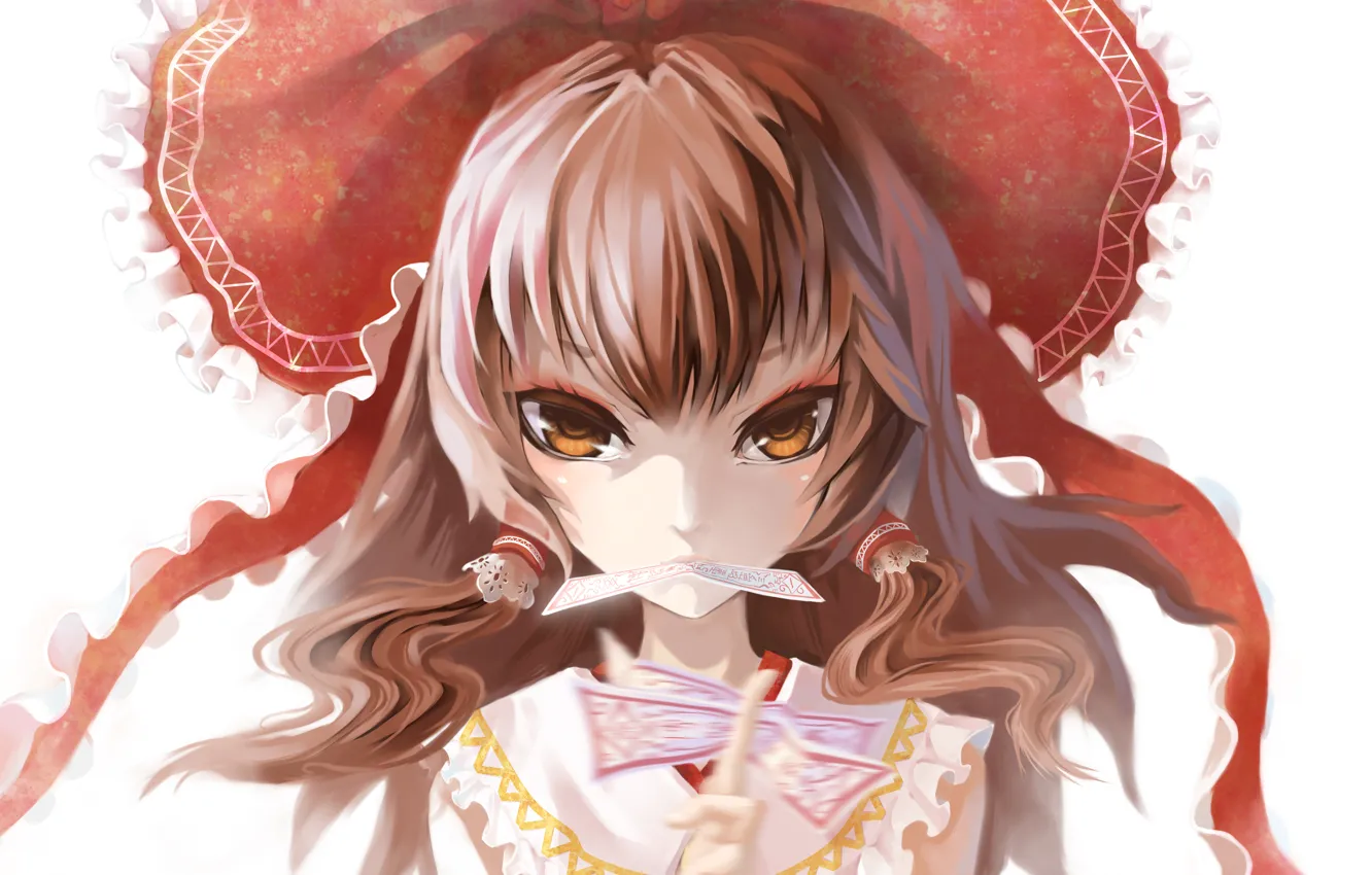 Photo wallpaper look, girl, hands, touhou, art, print, madyy, Hakurei Reimu