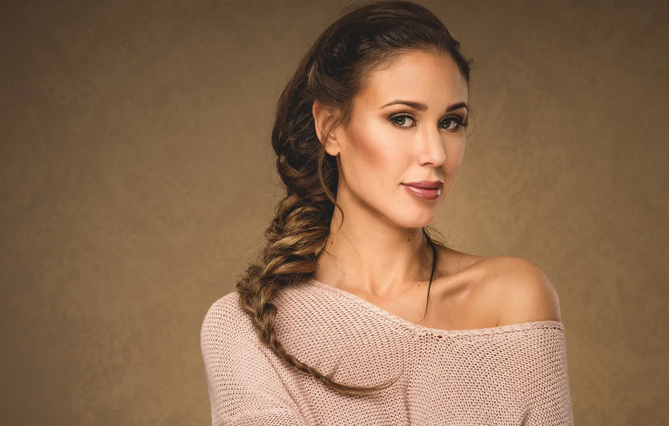 Photo wallpaper girl, face, background, hair, Angelica