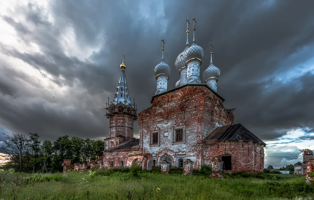 Photo wallpaper Dunilovo, The Church of the Intercession of the blessed virgin Mary, spirituality