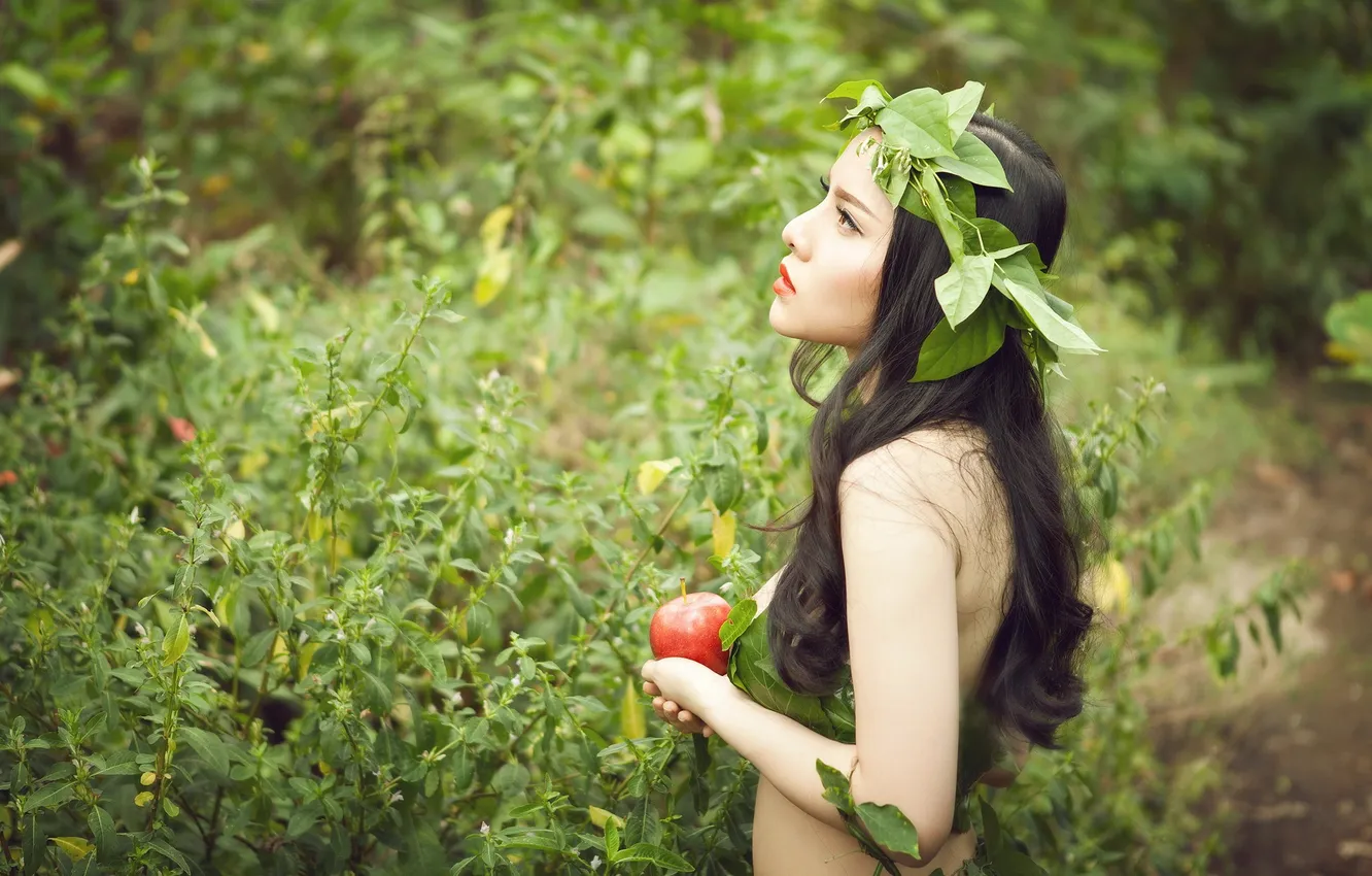 Photo wallpaper apples, model, SaSa