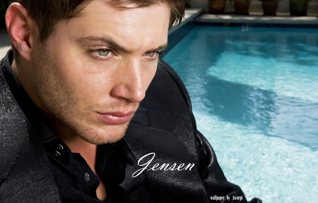 Photo wallpaper water, black, pool, male, ackles, jensen, ackles, Jensen