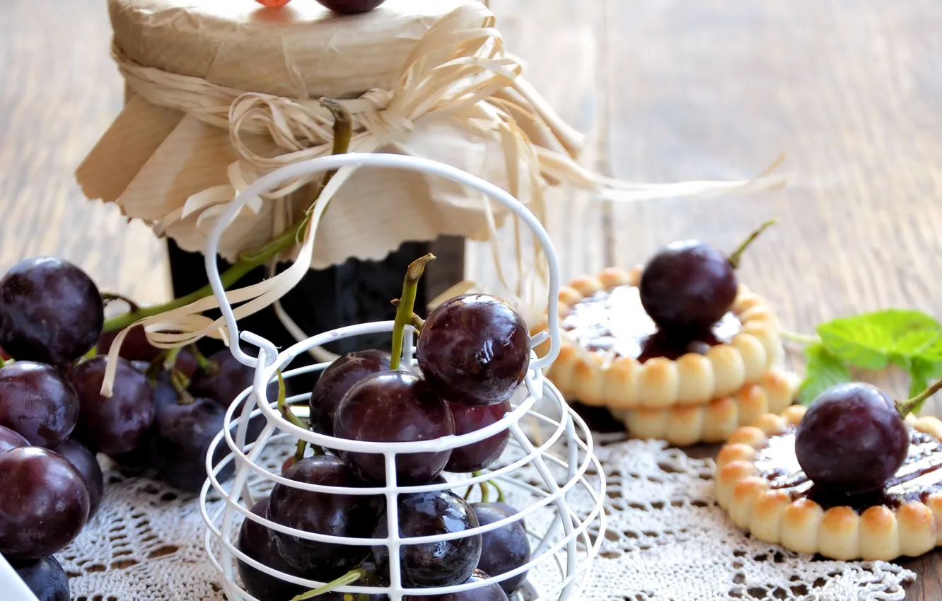 Photo wallpaper grapes, cake, jam, sweet