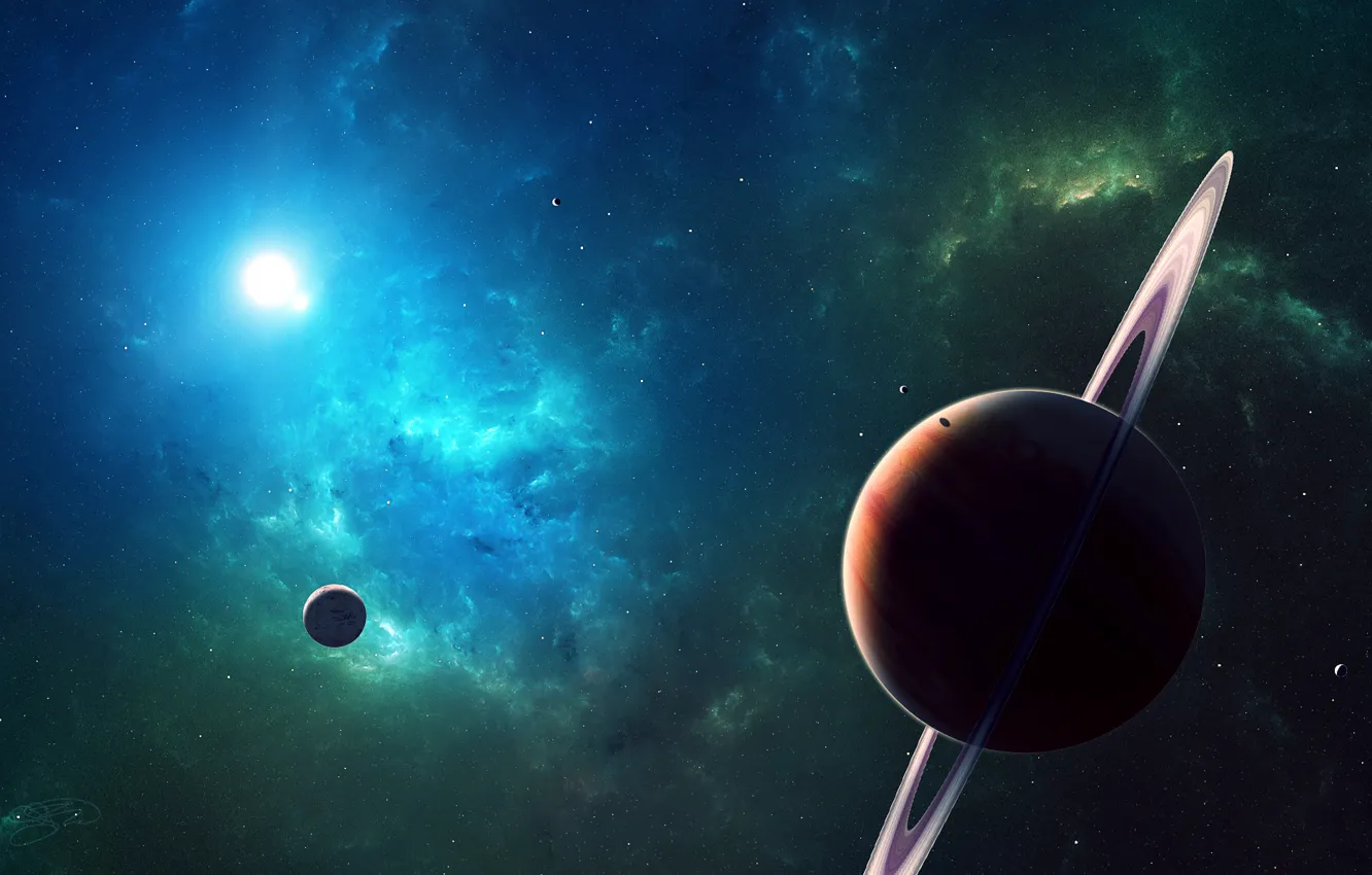 Photo wallpaper planet, space, star, planets