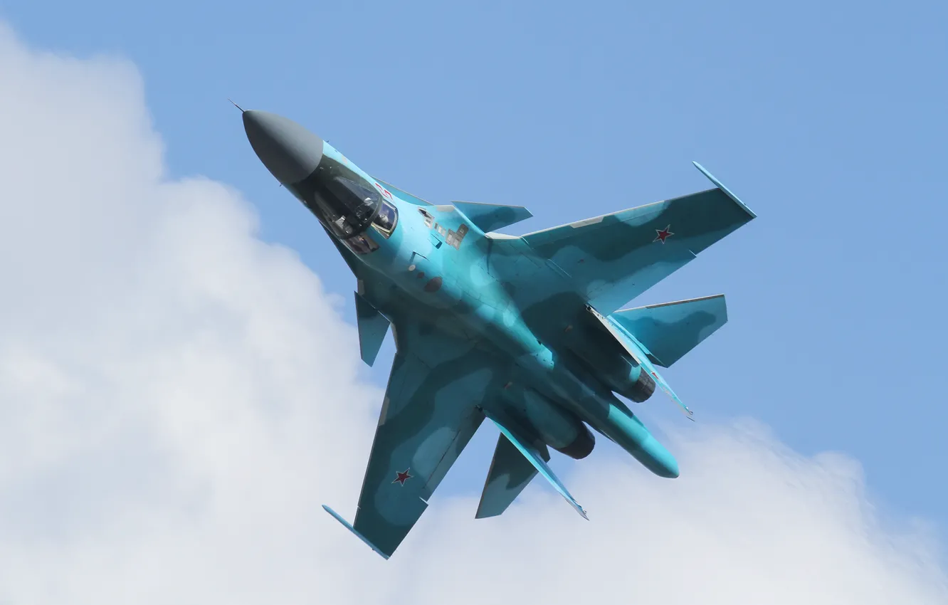 Photo wallpaper the sky, flight, fighter, Su-34