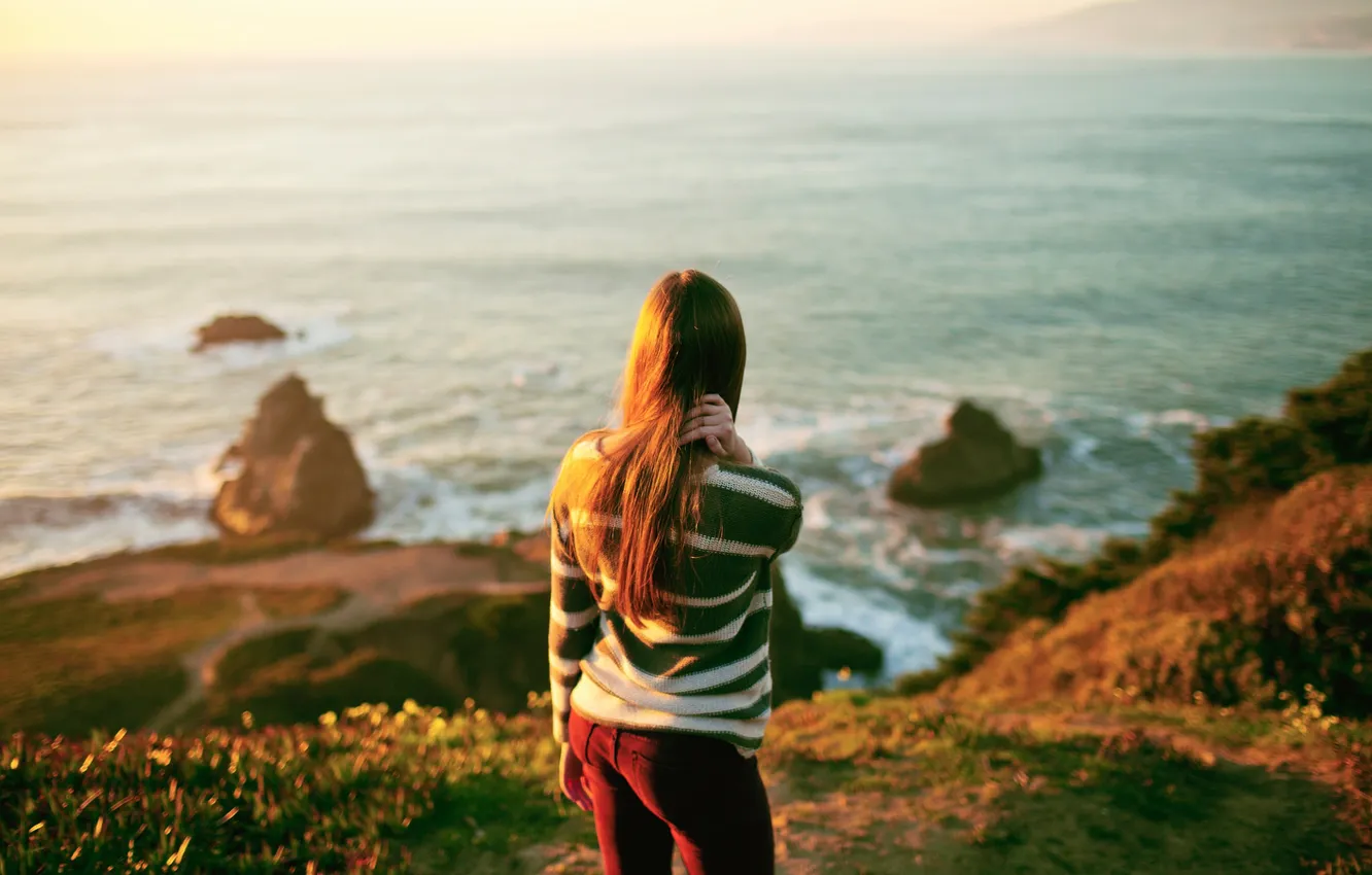 Photo wallpaper water, girl, pose, open