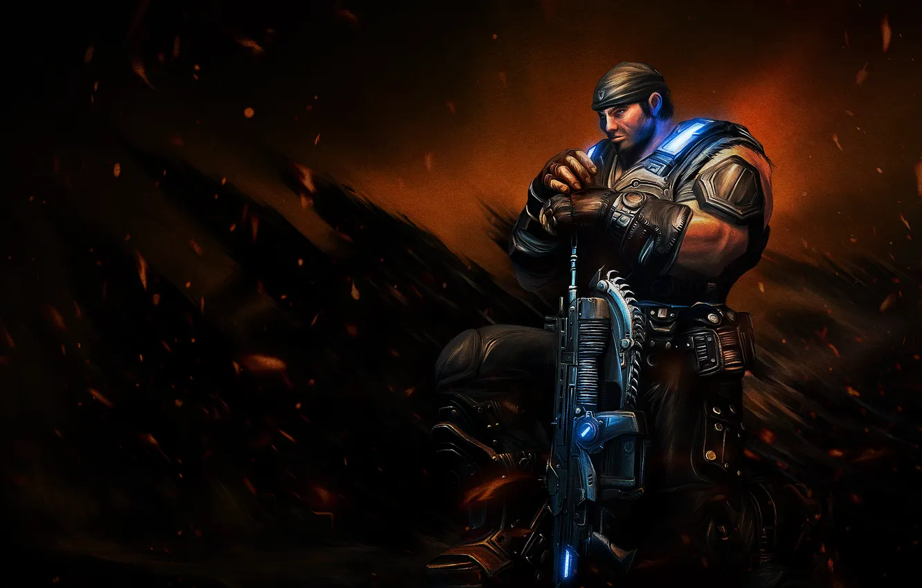 Photo wallpaper Gears of War, marcus fenix, Epic Games