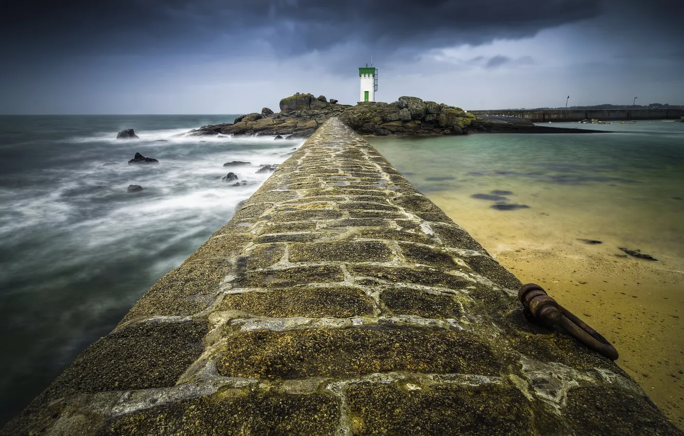 Photo wallpaper sea, landscape, lighthouse