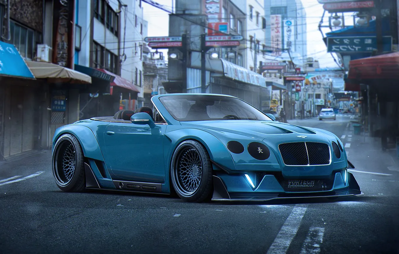 Photo wallpaper Bentley, Continental, Blue, Tuning, Future, Stance, by Khyzyl Saleem