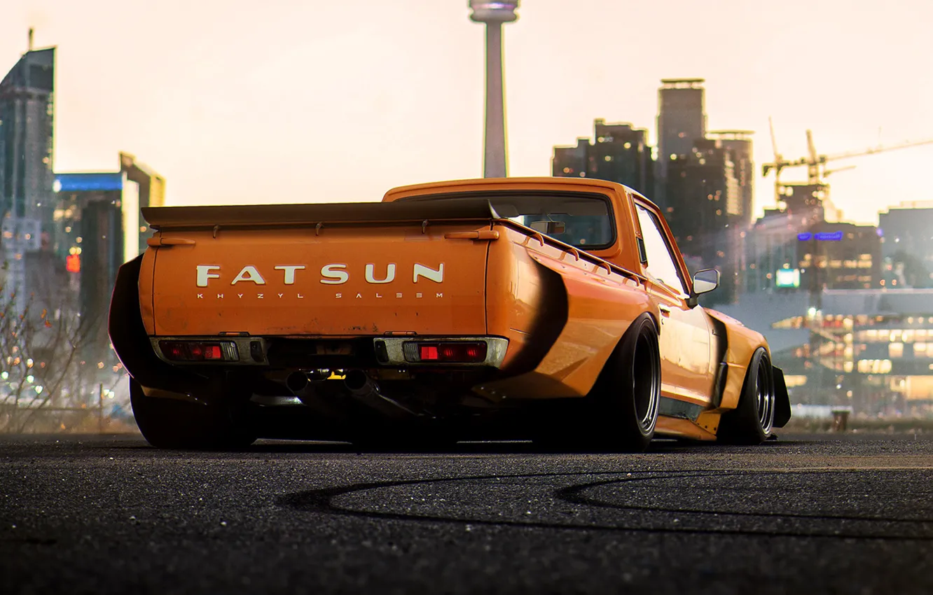 Photo wallpaper Concept, Orange, Car, Pickup, by Khyzyl Saleem, Fatsun