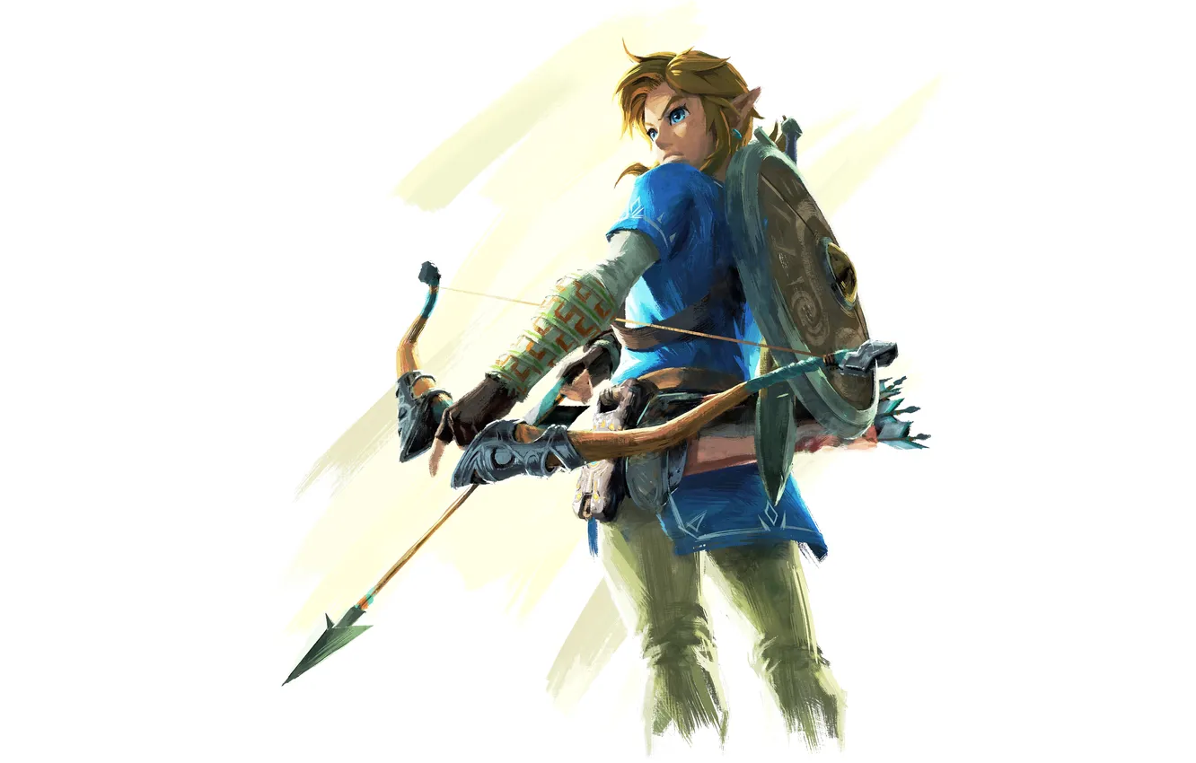 Photo wallpaper bow, arrows, hero, shield, Link, Zelda, Legend of Zelda, Zelda