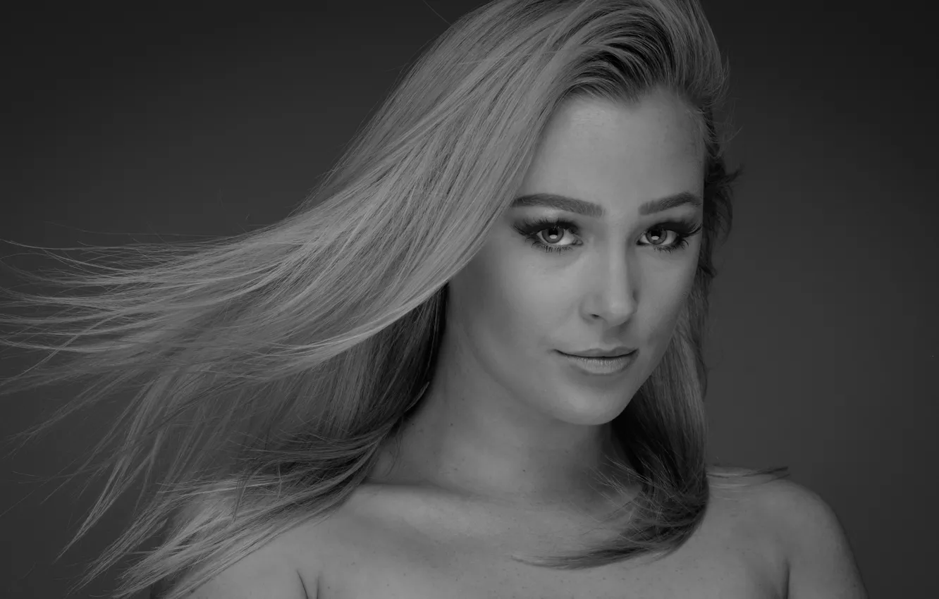 Photo wallpaper look, face, background, model, hair