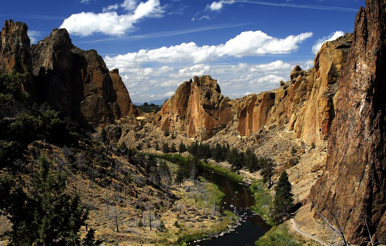 Photo wallpaper river, nature, landscapes