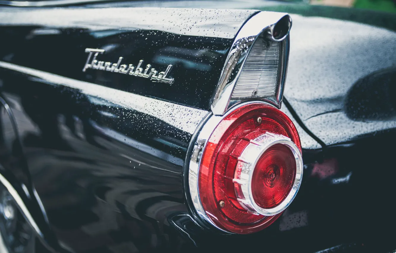 Photo wallpaper car, Ford, headlight, car, classic, Thunderbird