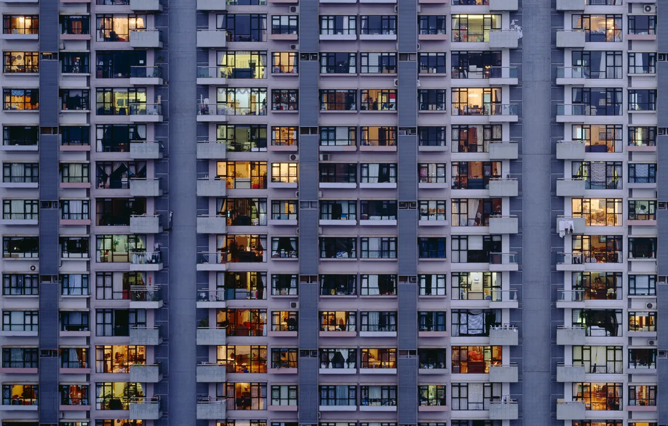 Photo wallpaper windows, building, apartment