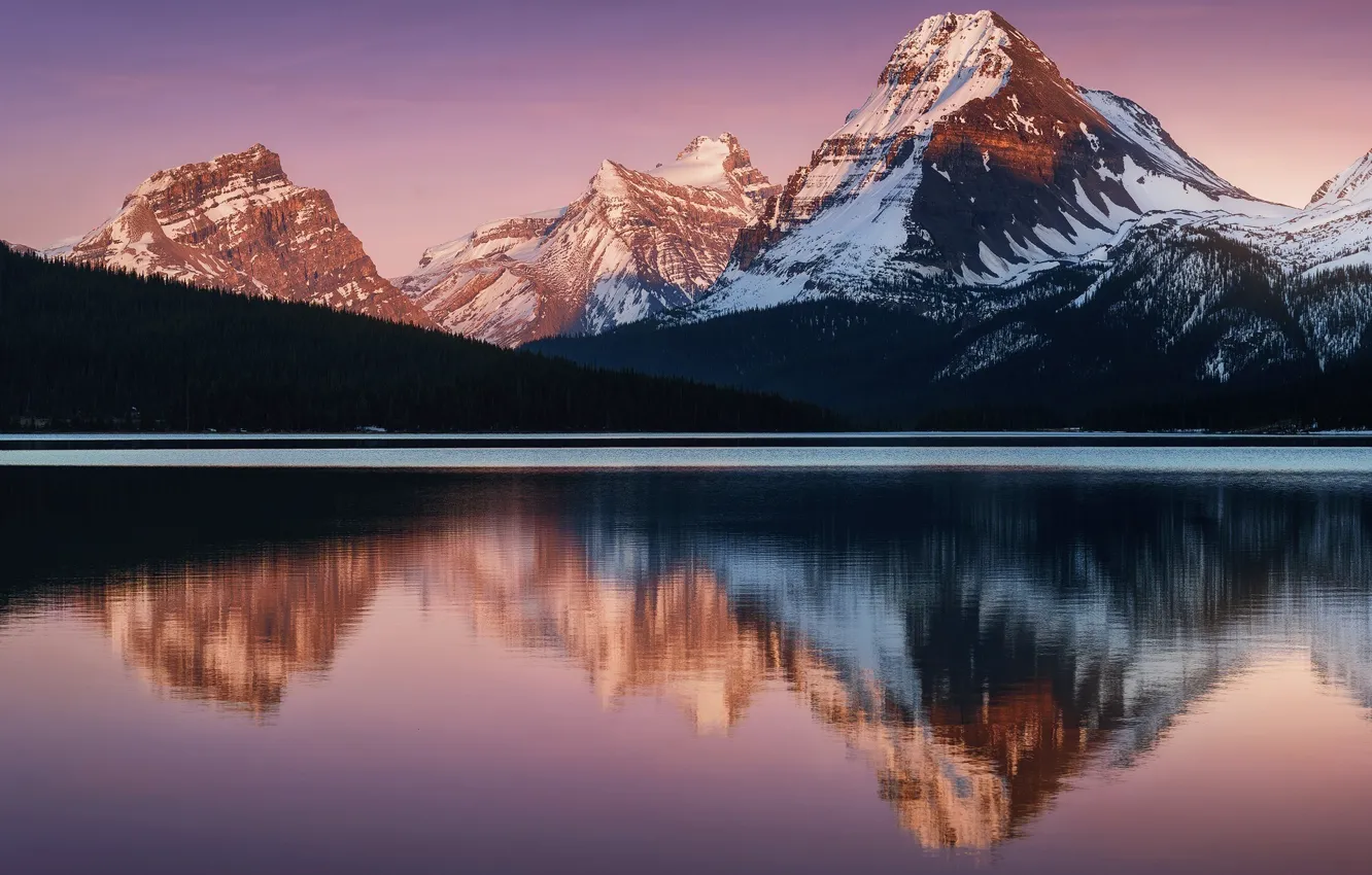 Photo wallpaper water, reflection, mountains, lake