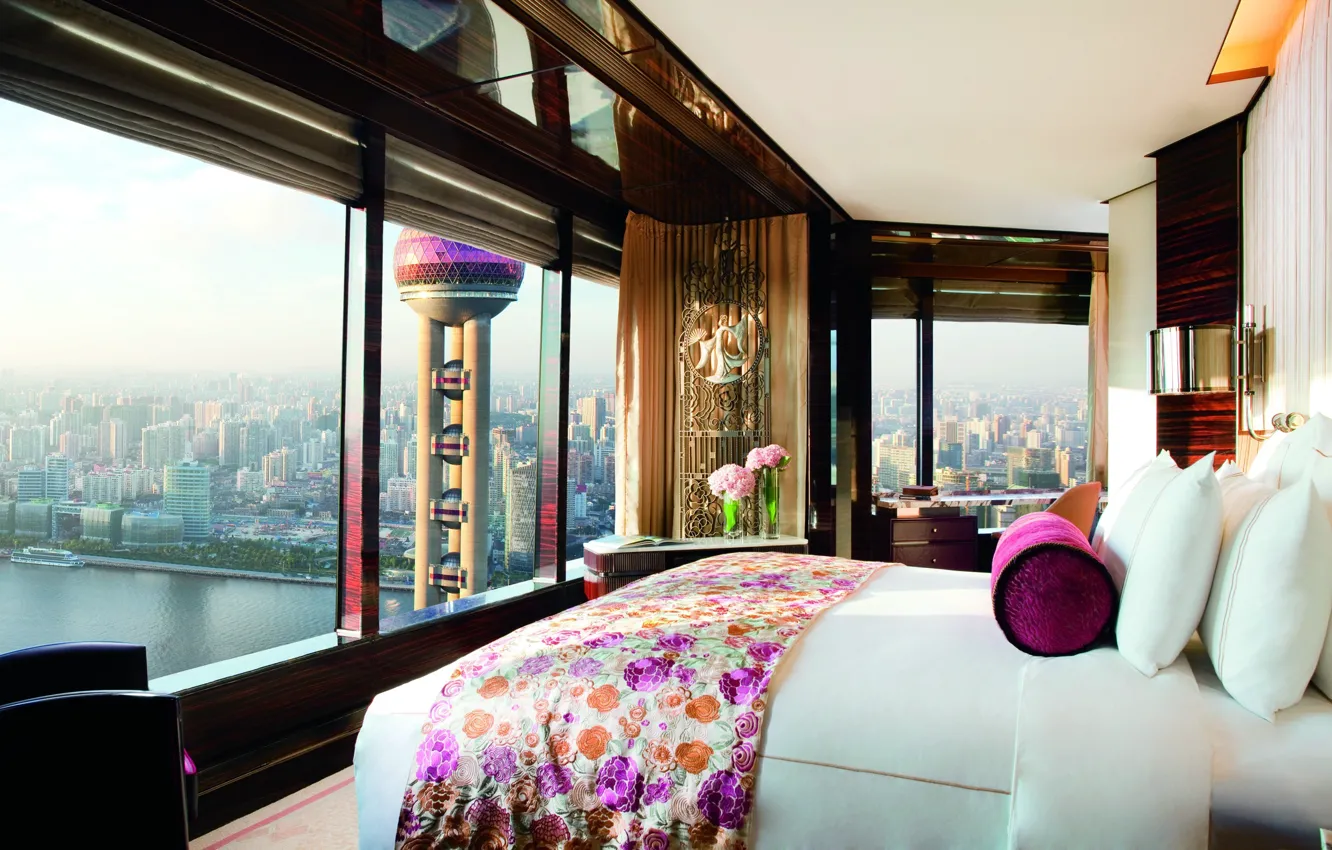 Photo wallpaper design, style, room, interior, Shanghai, the hotel, megapolis