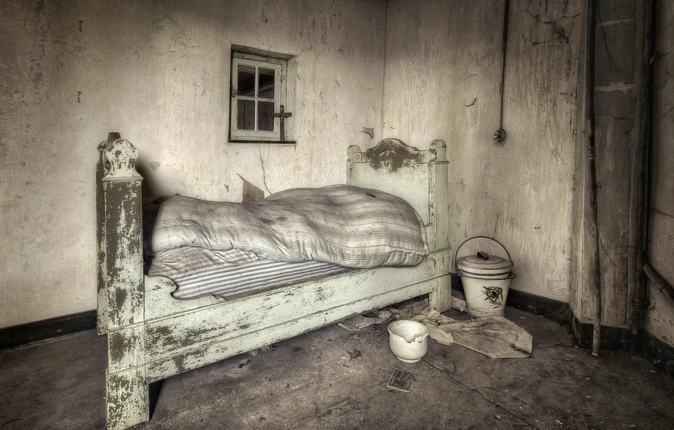 Photo wallpaper room, bed, the door