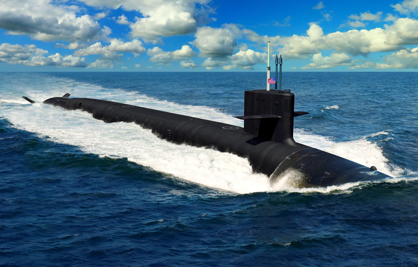Photo wallpaper submarine, prototype, Navy, class Columbia