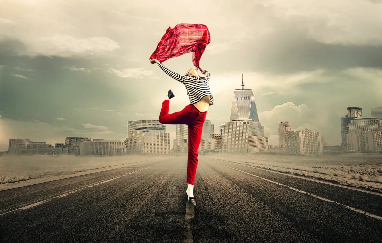 Photo wallpaper freedom, clouds, track, dance, grace, Grace, freedom, clouds