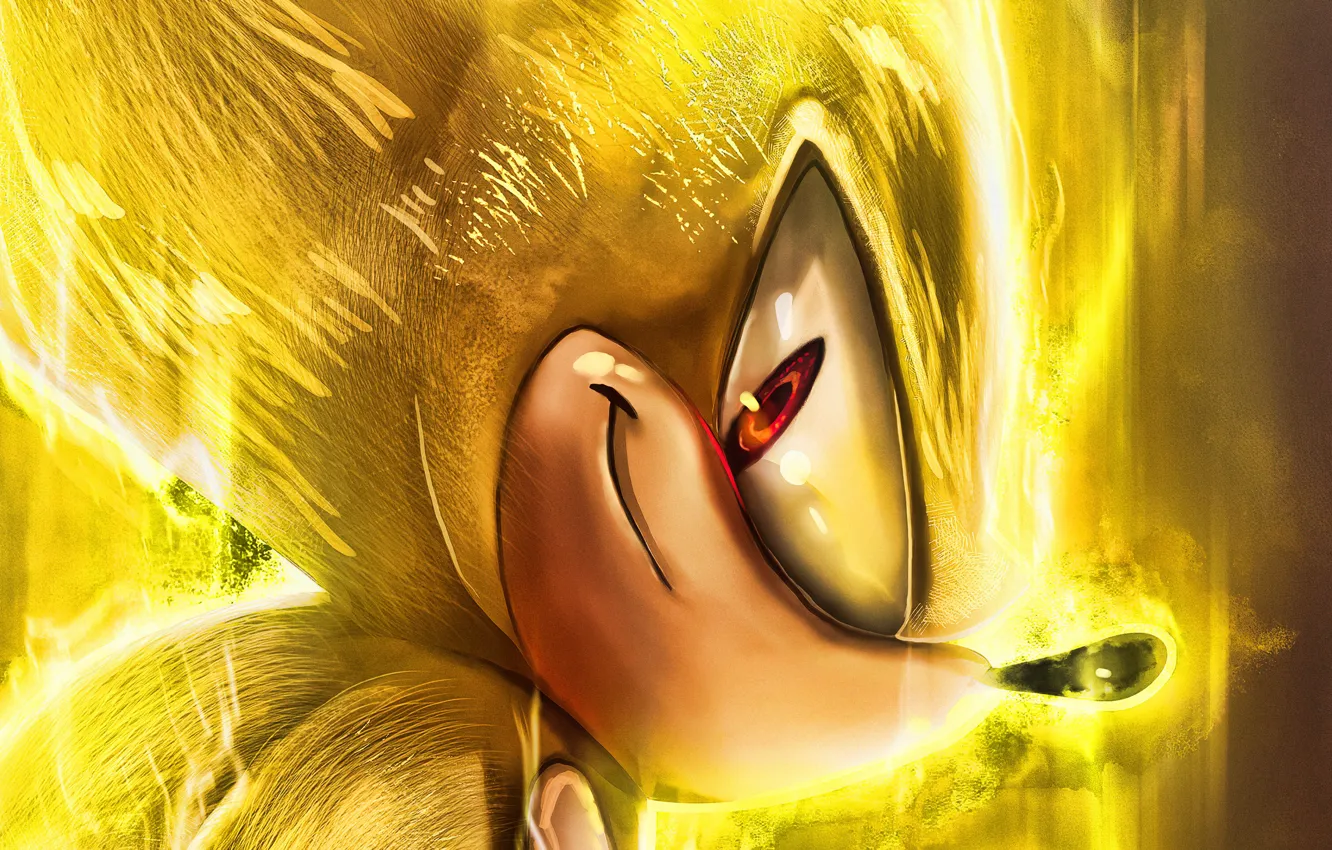 Photo wallpaper look, eyes, gold, gold, sonic, sonic, hedgehog, supersonic