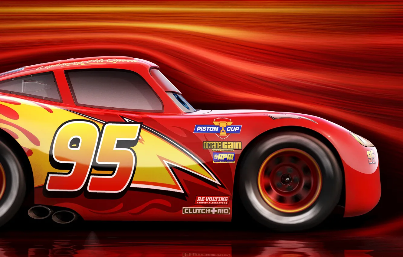 Photo wallpaper car, red, Disney, Cars, race, speed, animated film, animated movie