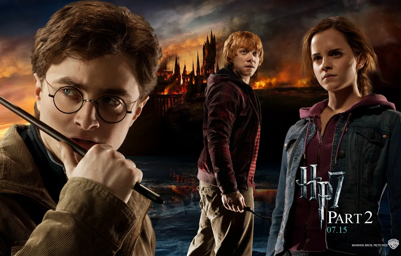 Photo wallpaper Ron, Harry, Harry Potter Deathly Hallows Part II, Harry Potter the Deathly Hallows Part II, …