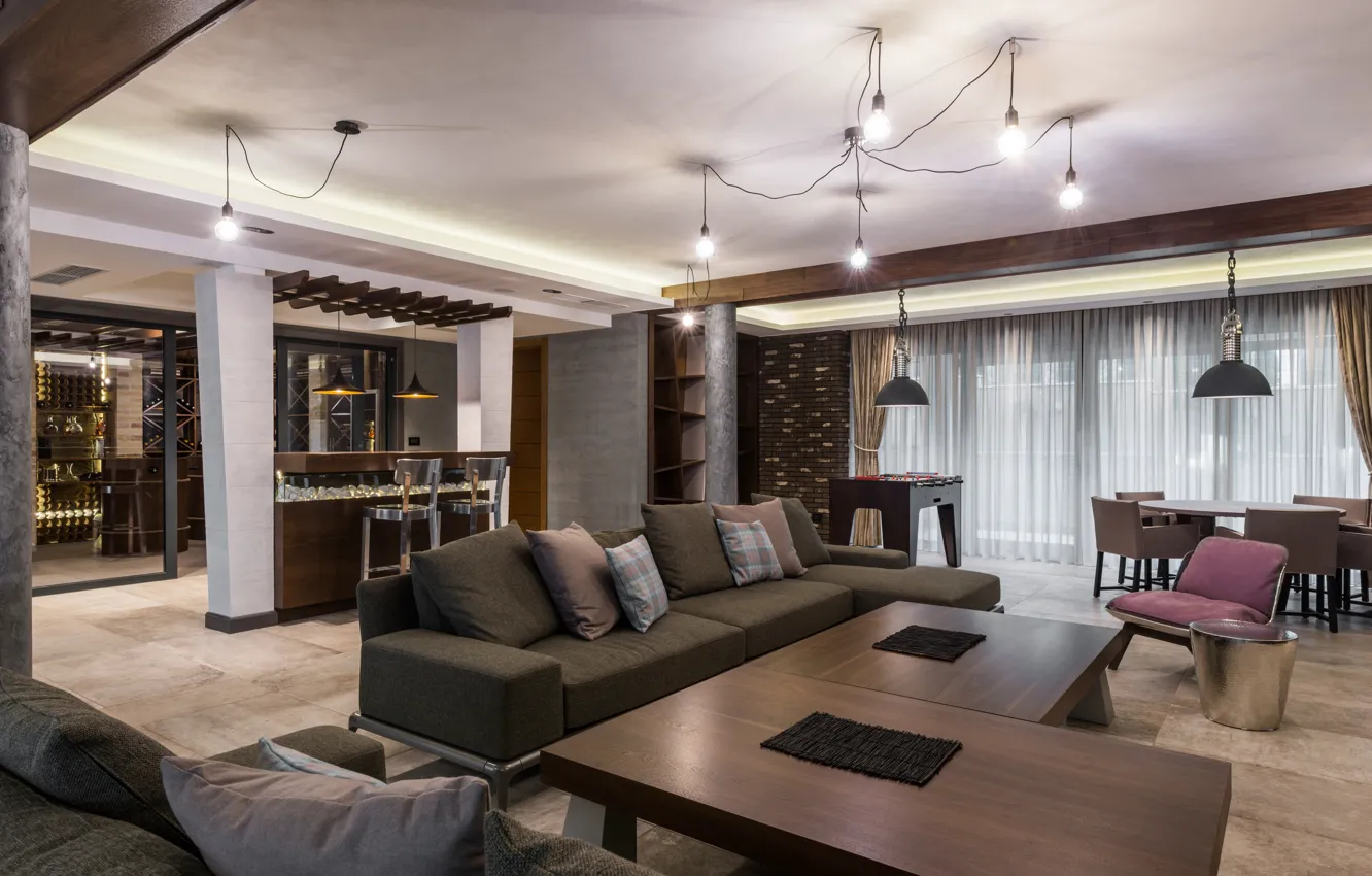 Photo wallpaper living room, luxury, decoration, furniture