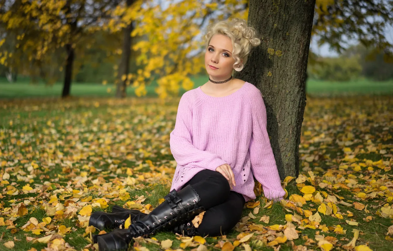 Photo wallpaper autumn, girl, style, Olesya